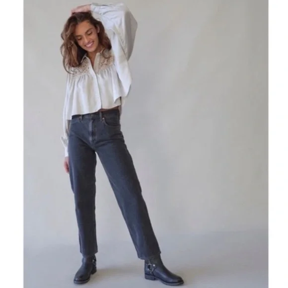 Urban Outfitters Callie Lace Cropped Blouse Sz S - Picture 6 of 9